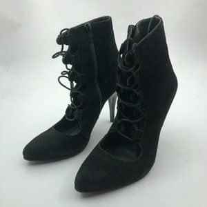 Handmade Black Suede High Heels - 10.5 Inch - Elegant & Unique